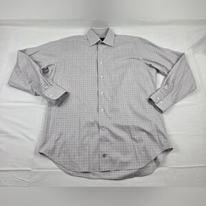 David Donahue Dress Shirt Mens 16 34/35 Multicolor Long Sleeve Button Up Plaid